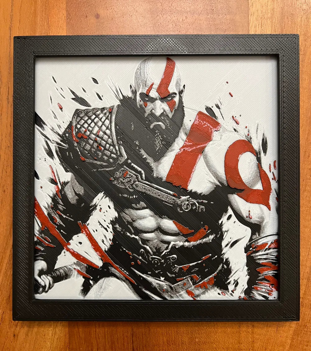 Kratos God of War Hueforge / 2d poster