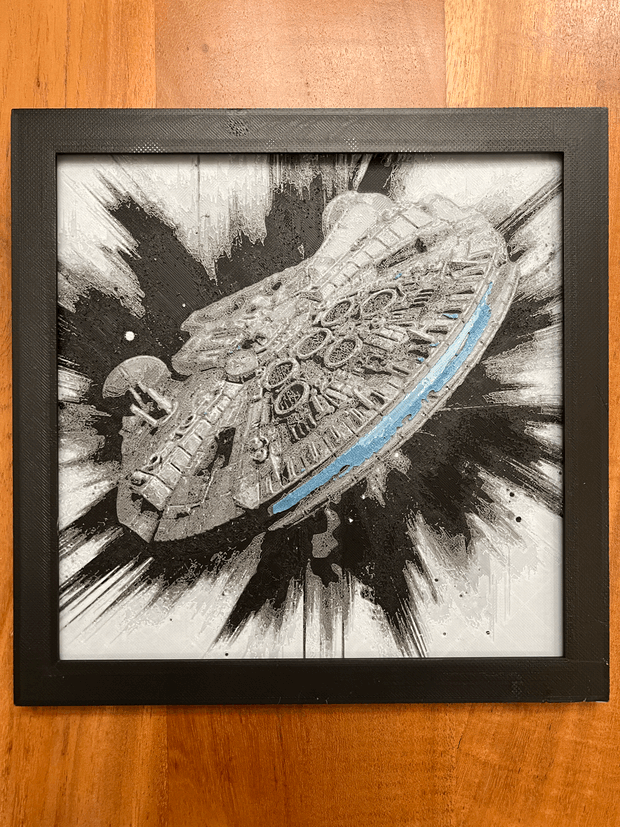 Star wars Millenium Falcon Hueforge / 2d poster